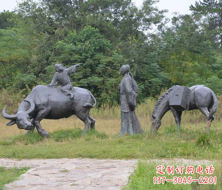 三明杜牧小品铜雕精致雕刻，传递出朴实之美