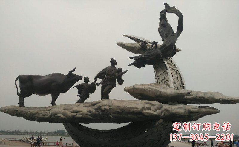 三明非凡爱恋不锈钢牛郎织女雕塑