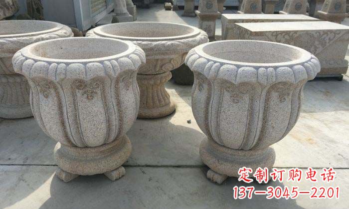 三明优雅大理石花盆雕塑