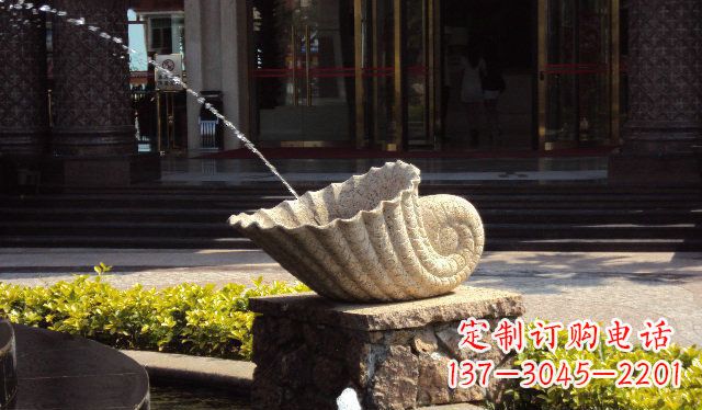 三明优雅的蜗牛喷泉石雕