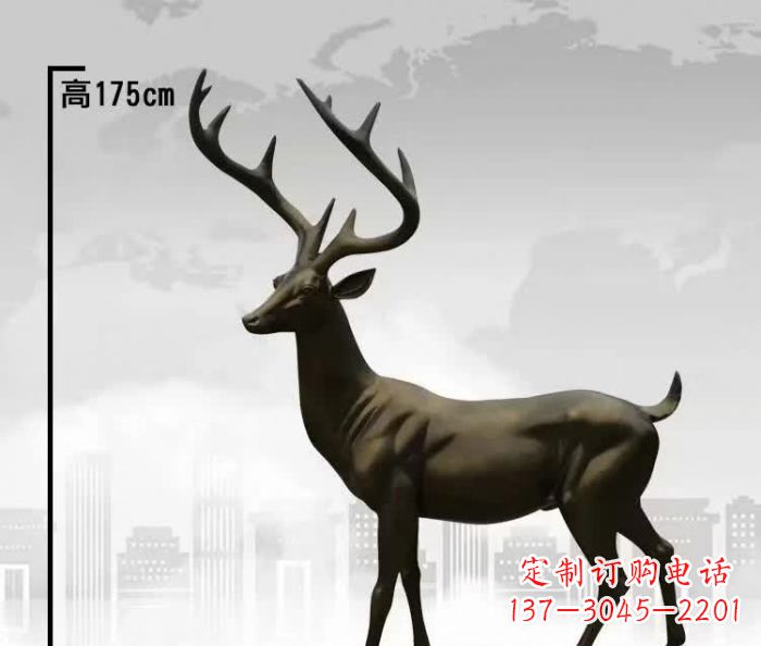 三明公园小鹿铜雕