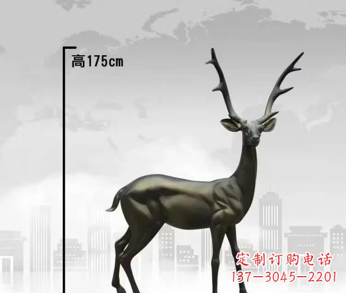 三明公园小鹿铜雕 (3)
