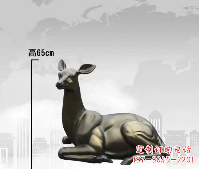 三明公园小鹿铜雕 (4)