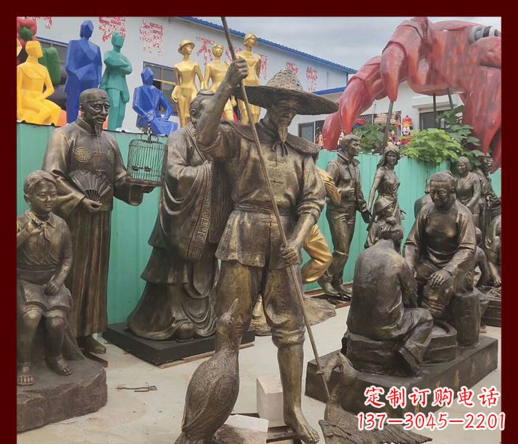 三明新中式鸬鹚铜雕塑