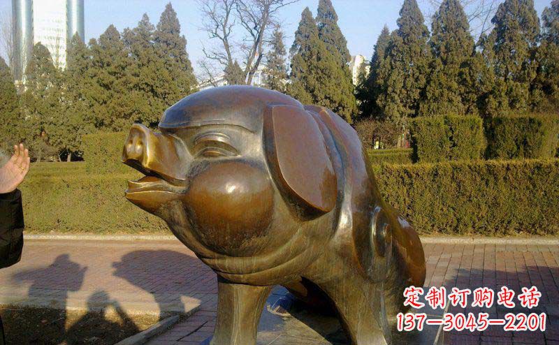 三明公园猪动物铜雕