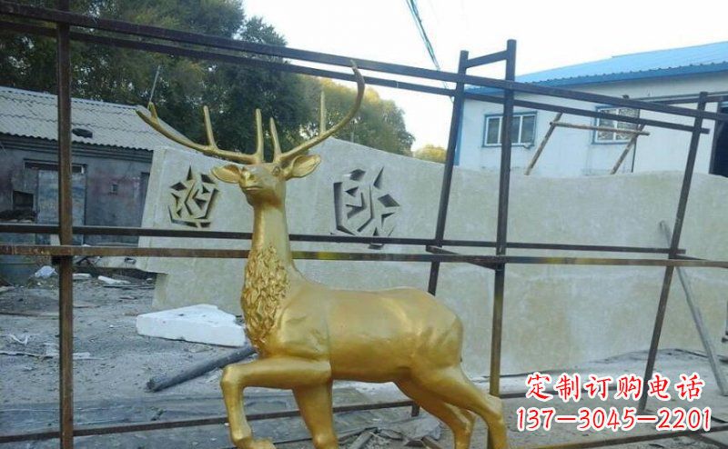 三明公园铸铜羚羊动物铜雕