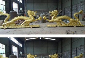 三明古典传统双龙戏珠铜雕塑