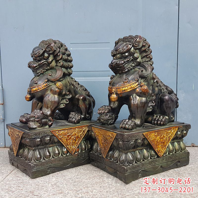 三明中国传统工艺青铜狮子雕塑