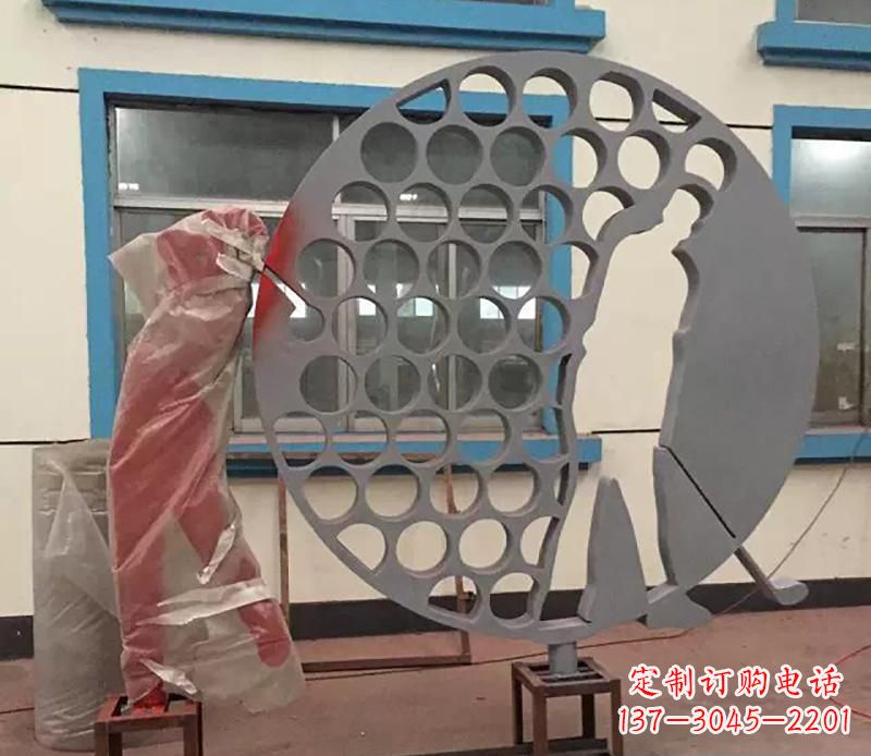 三明精致现代风格不锈钢高尔夫雕塑