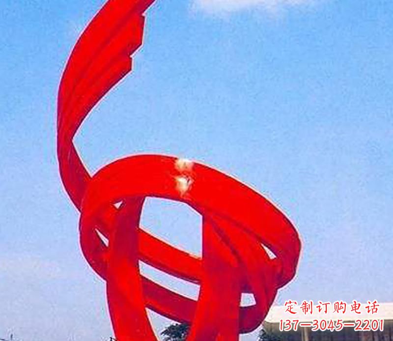 三明广场不锈钢螺旋飘带景观雕塑
