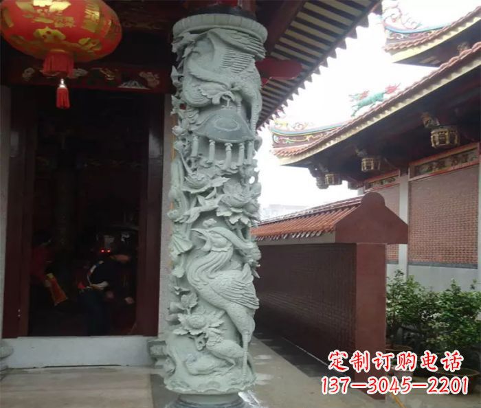 三明广场景观大理石龙柱石雕_2