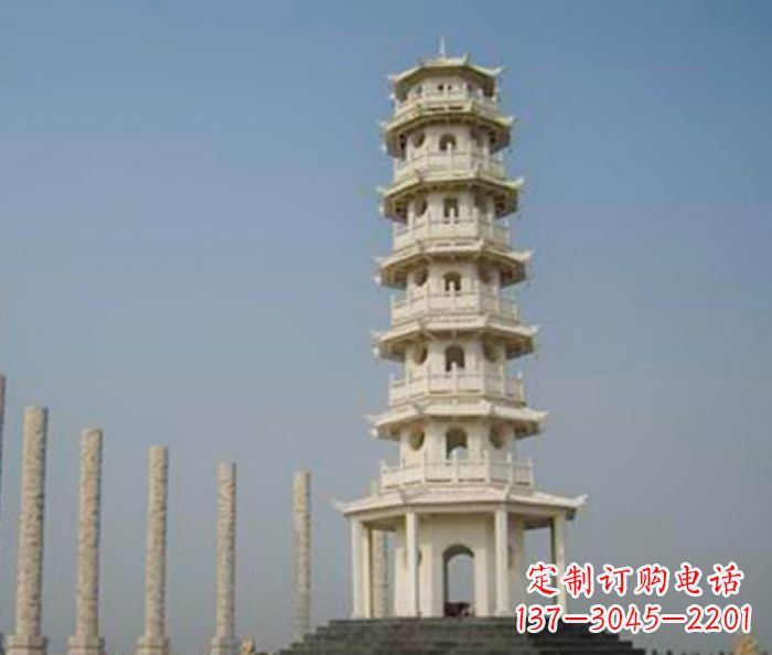 三明广场景观多层宝塔石雕 (2)
