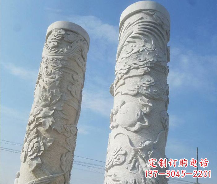 三明艺术化的广场龙柱石雕