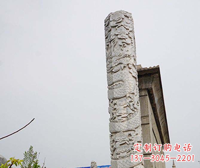 三明精美艺术品,象征霸气,盘龙柱石雕