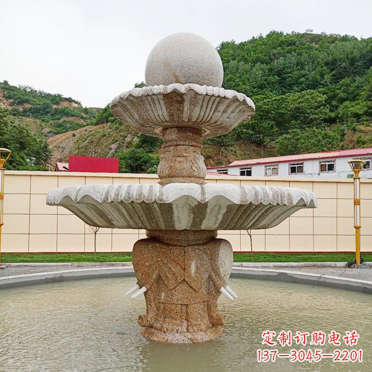 三明中领雕塑海螺石雕喷泉精致装点室外空间