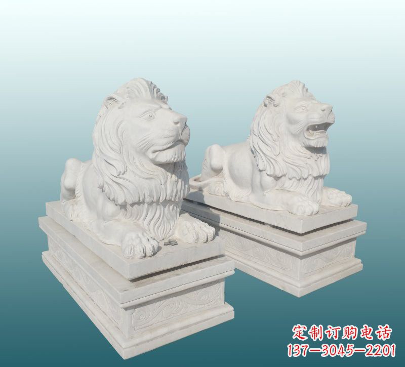 三明汉白玉狮子雕塑,来自中领雕塑精美设计