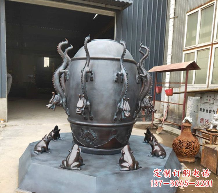 三明浑天仪玻璃钢仿铜校园景观雕塑摆件