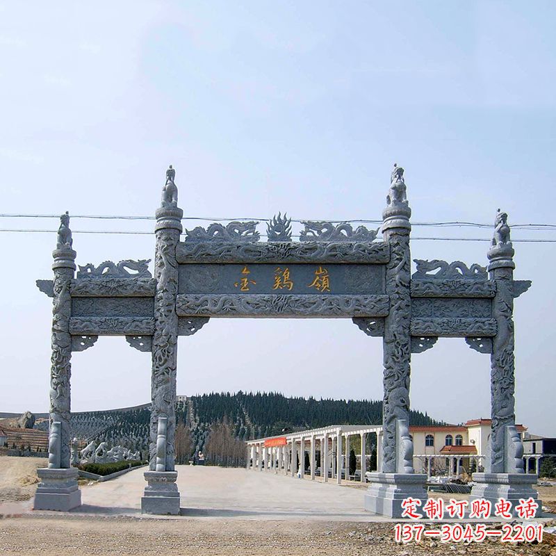 三明金鸡岭景区石雕牌坊特色雕塑定制