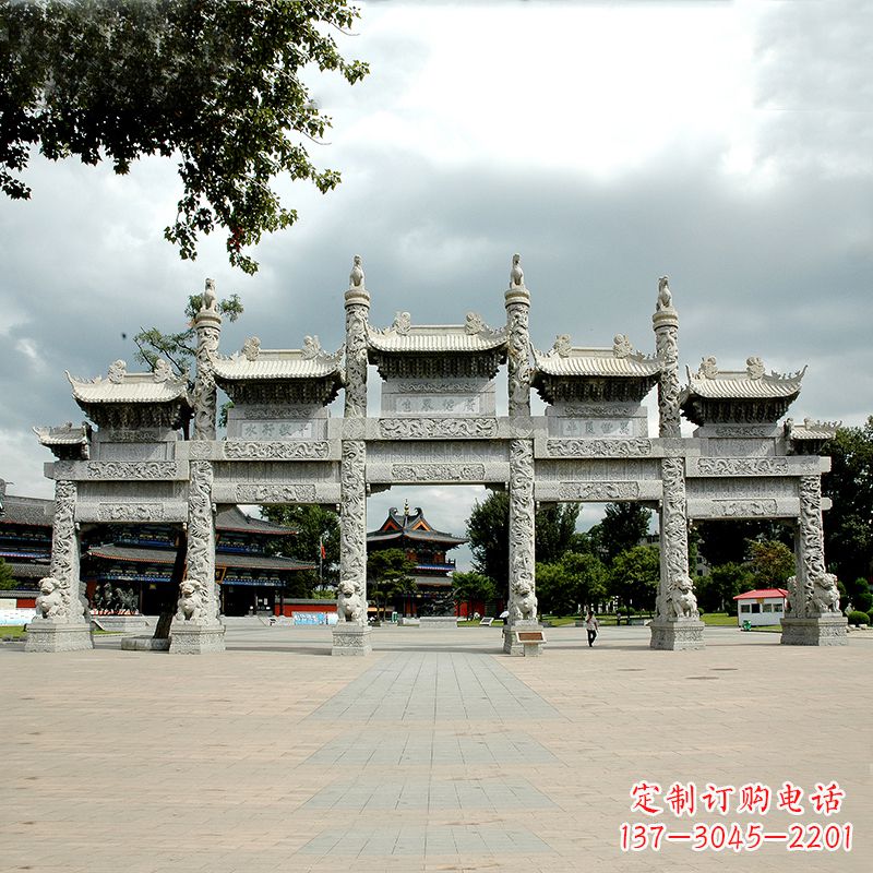 三明景区大型五门石牌坊