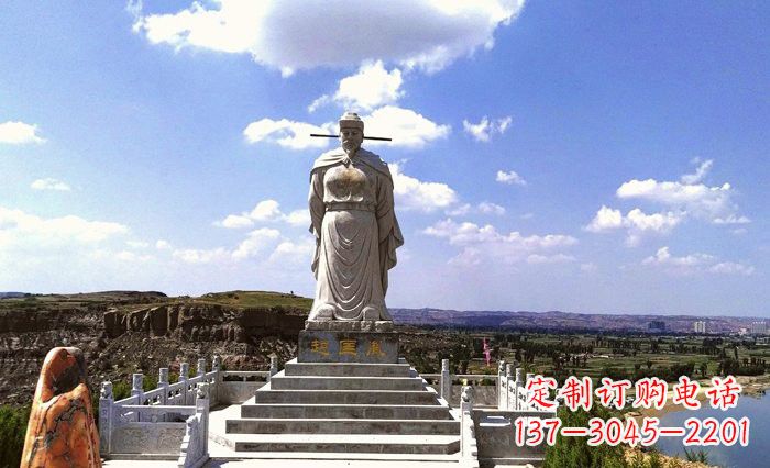 三明景区古代名人赵匡胤石雕