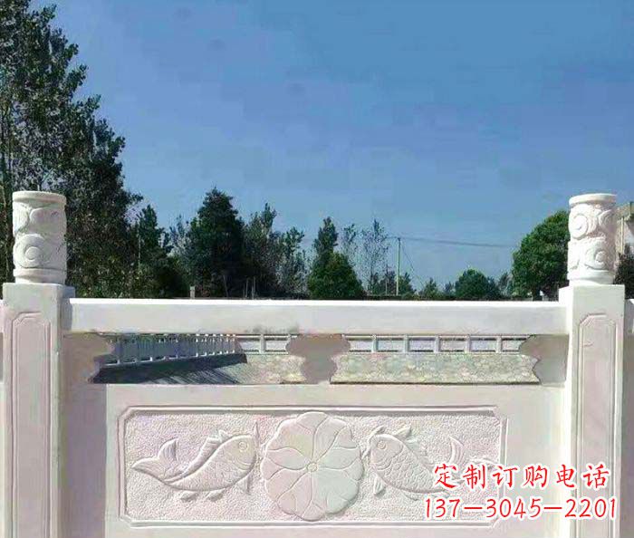 三明景区汉白玉石浮雕栏板