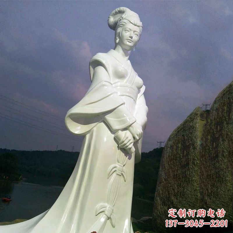 三明景区历史名人古代著名美女西施汉白玉石雕像