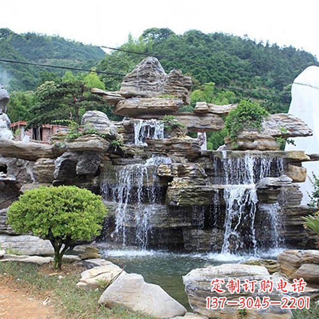 三明领雕塑让您的景区更精彩——奇石流水假山雕塑