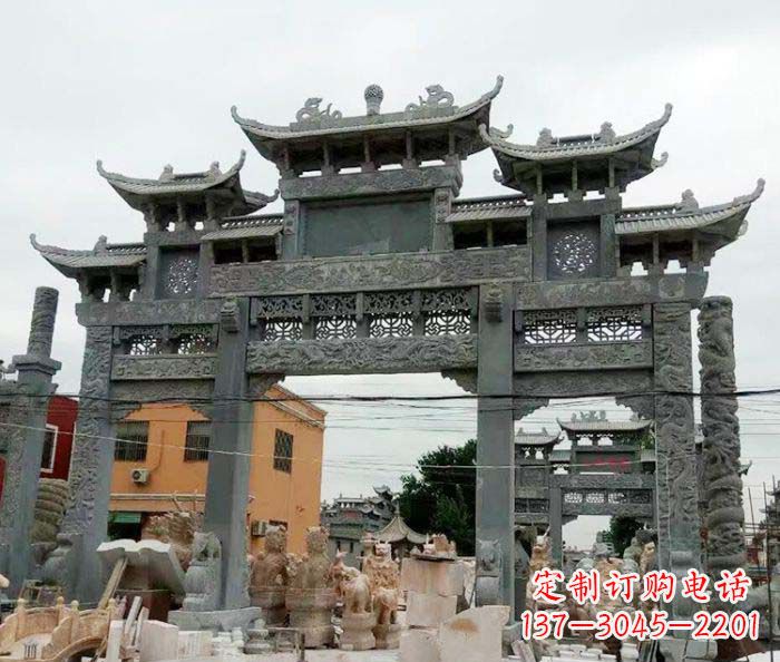 三明石雕牌坊,精致雕塑让你完美点缀