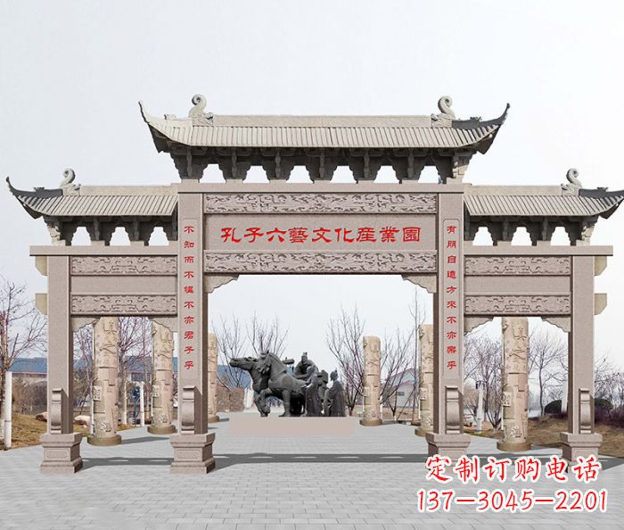 三明景区三门石雕牌坊-高质美观可靠的雕塑装置