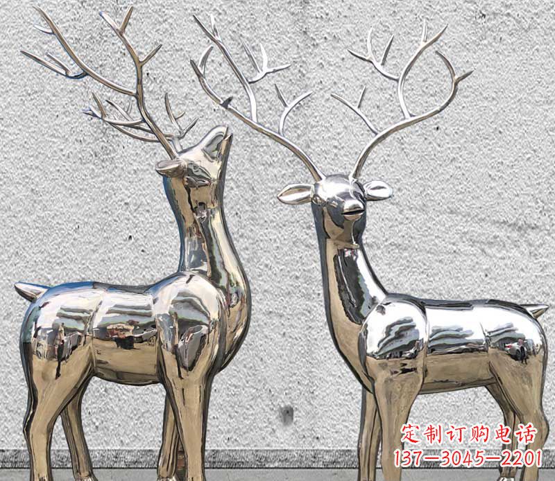 三明镜面不锈钢小鹿雕塑