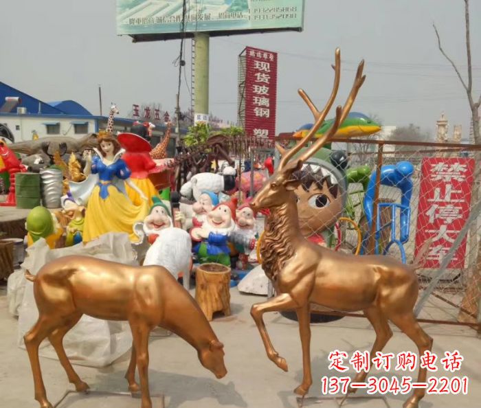 三明优雅经典,中领雕塑鹿铜雕塑