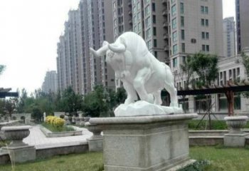 三明汉白玉开荒牛小区园林动物石雕