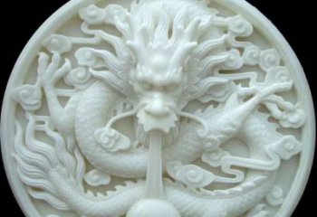 三明汉白玉雕刻龙头摆件，悠然吟诗引领风尚