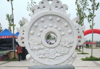 三明精雕细琢汉白玉双龙石门墩雕塑