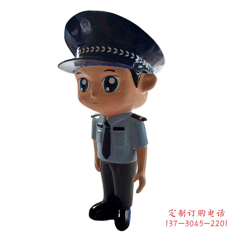 三明全新警察玻璃钢卡通雕塑