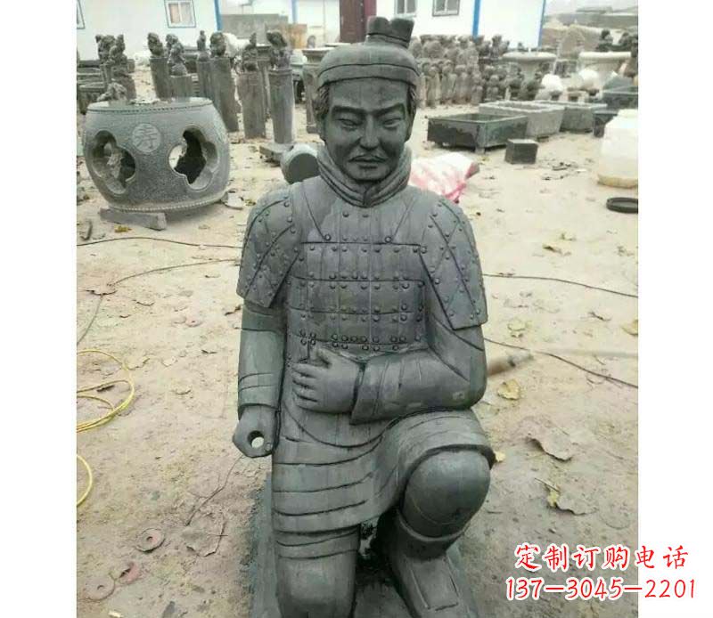 三明青石仿古兵马俑雕塑，精巧细腻