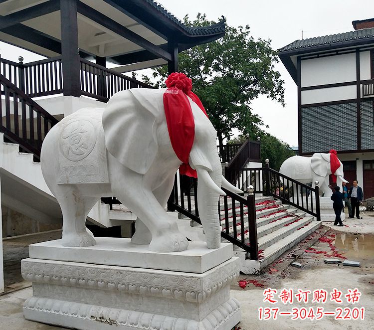 三明石雕大象 观音栏杆