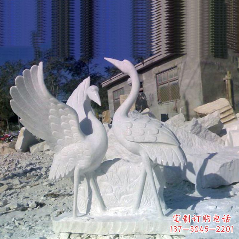 三明石雕仙鹤低头