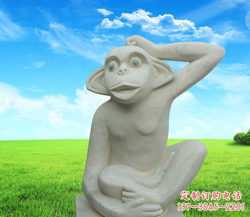 三明石雕小猴子