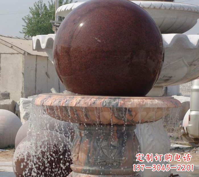 三明石来运转小型风水球喷泉石雕