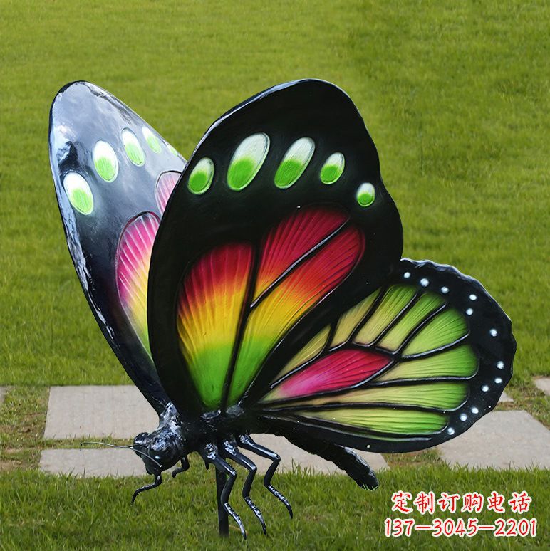 三明树脂仿真蝴蝶草坪动物昆虫雕塑