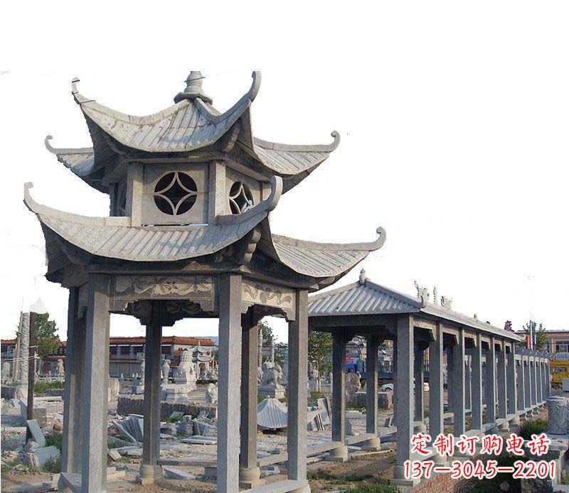 三明双层仿古凉亭石雕