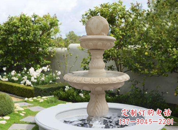 三明双层风水球喷泉别墅石雕