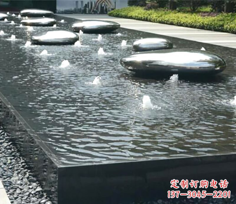 三明水滴水池不锈钢雕塑