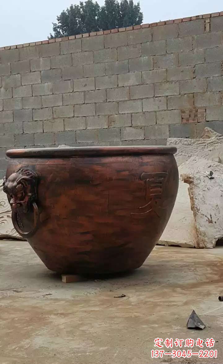 三明水缸铜雕