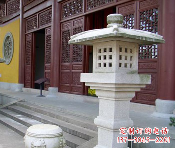 三明寺庙景观镂空石灯石雕