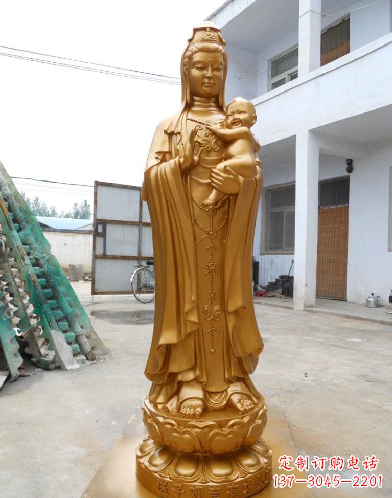 三明寺庙立式送子观音铜雕