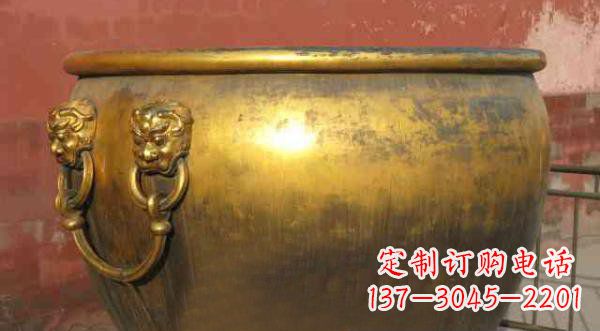 三明寺庙水缸铜雕 (2)