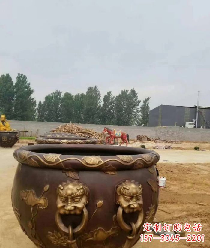 三明寺庙水缸铜雕 (4)