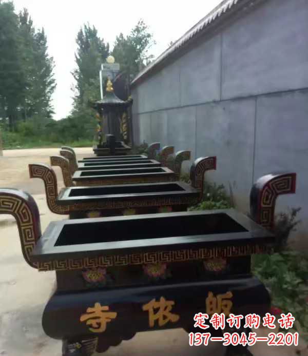 三明寺庙四足方形香炉铜雕